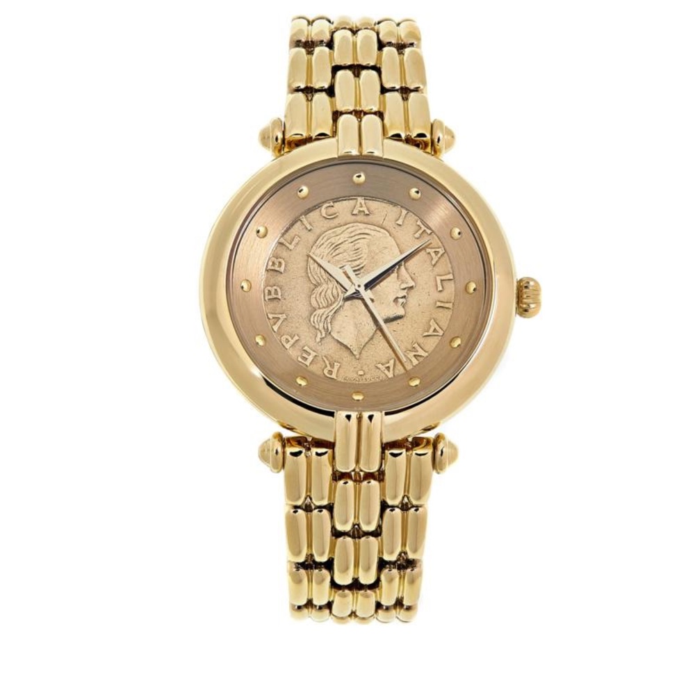 Italian coin stainless steal watch